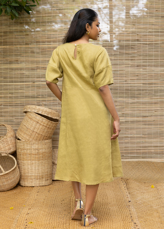 Linen Oversized Dress With Side Pockets