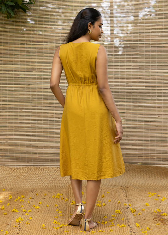 Sleeveless Cowl Neck Dress