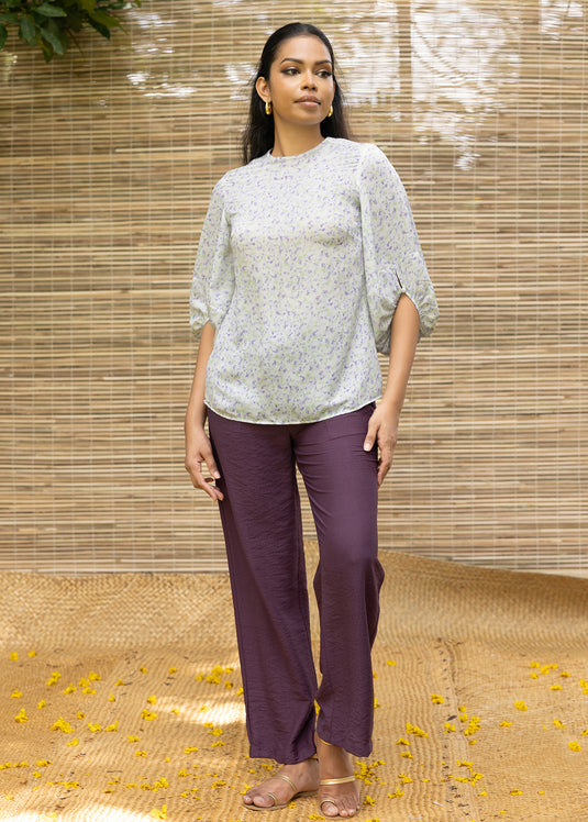 Printed Blouse With Sleeve Detail