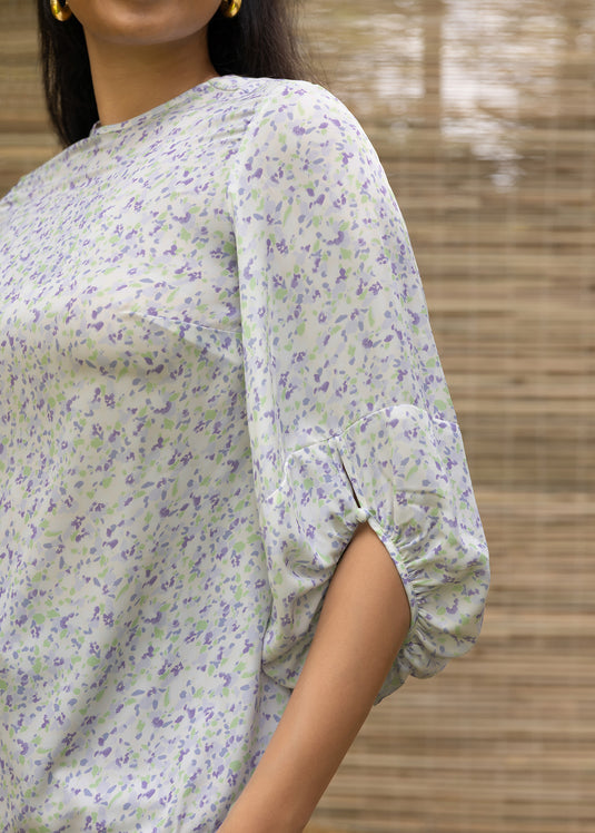 Printed Blouse With Sleeve Detail