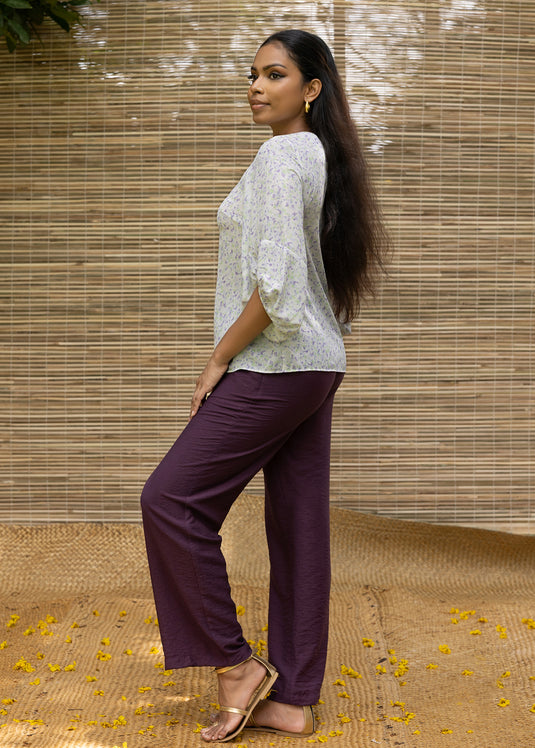 Printed Blouse With Sleeve Detail