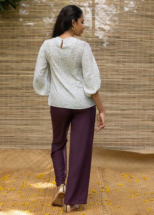 Printed Blouse With Sleeve Detail
