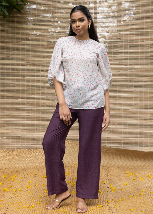 Printed Blouse With Sleeve Detail