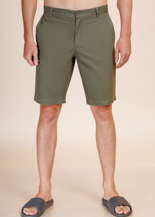 TWILL FLAT FRONT SHORT