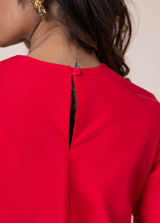 Midi Trapeze Dress With Front Pleat