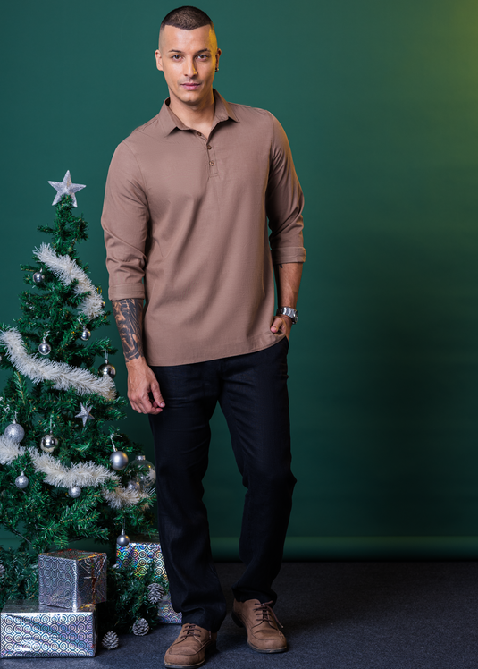 Party Wear Half Placket L/S Shirt