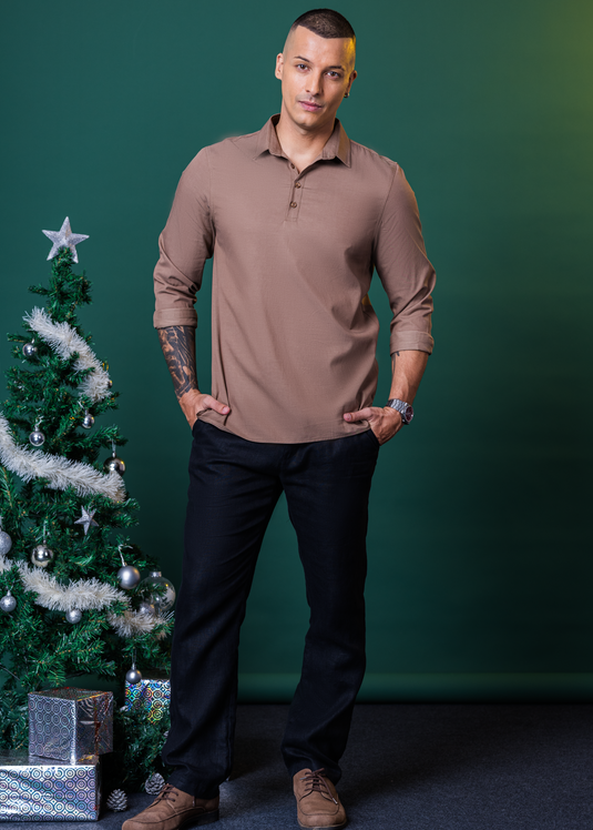 Party Wear Half Placket L/S Shirt