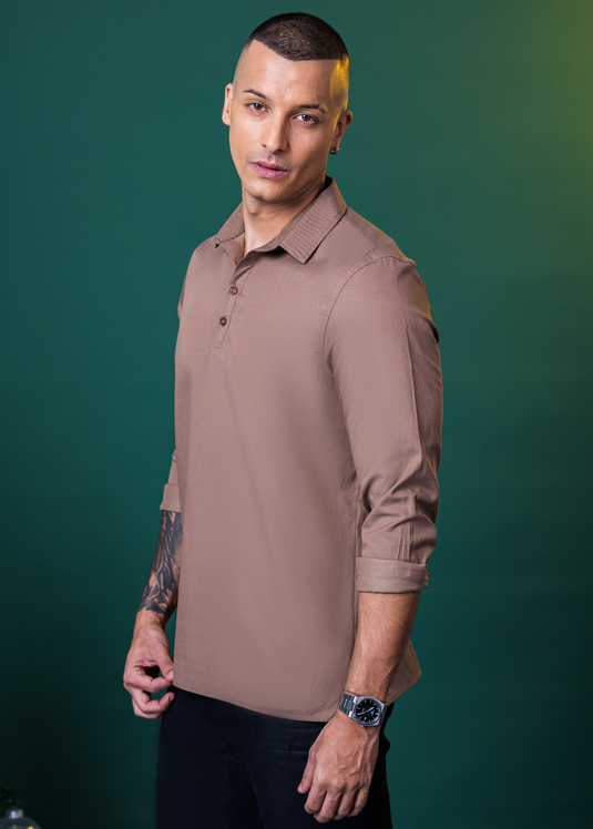 Party Wear Half Placket L/S Shirt