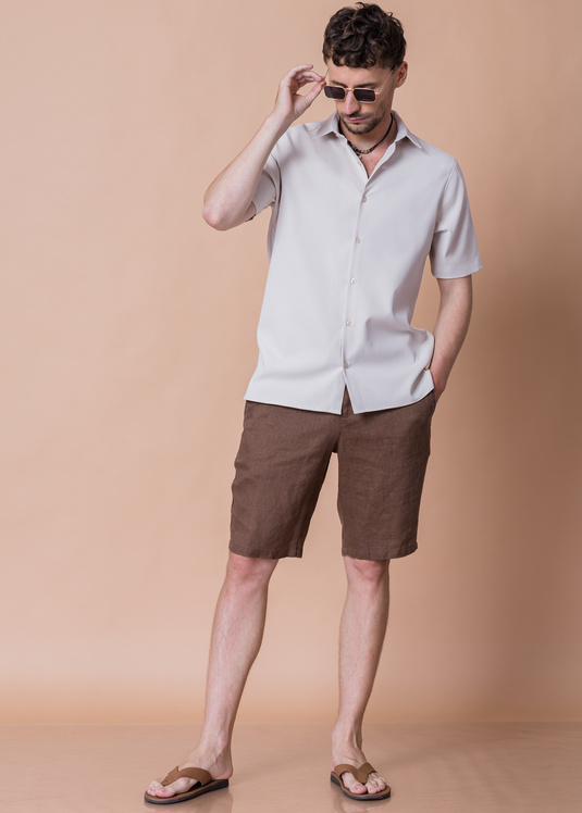 Casual Wear Waffle Short Sleeve Shirt