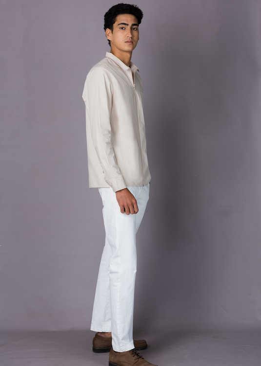 Linen Jacket With Zipper