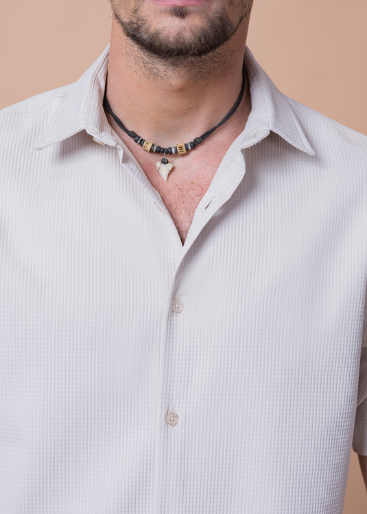 Casual Wear Waffle Short Sleeve Shirt