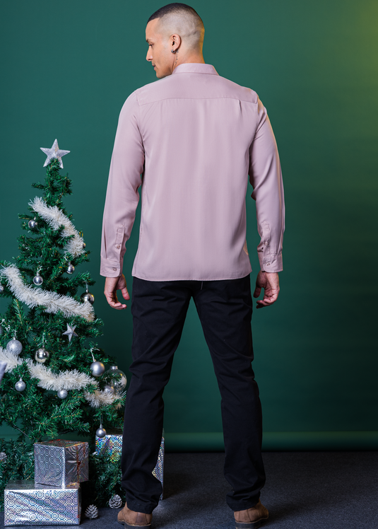 Party Wear Straight Hem L/S Shirt