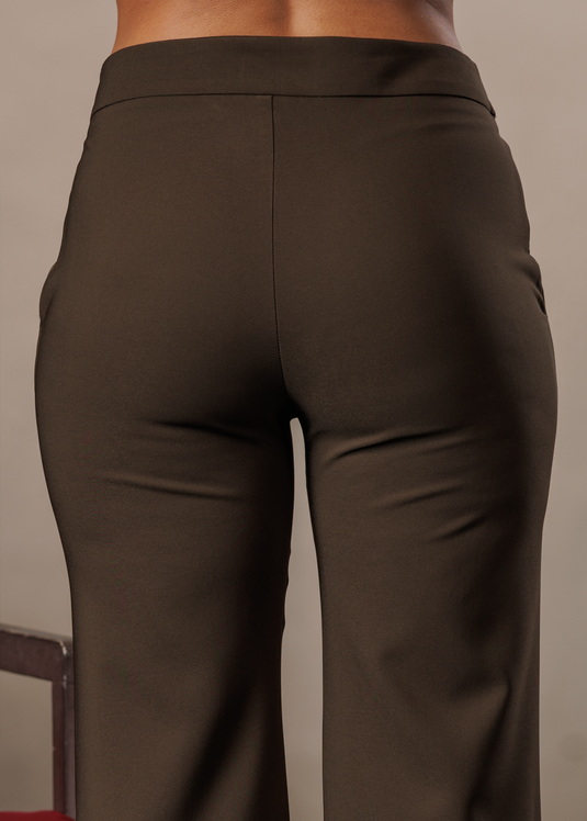 Basic wide leg pant with side zipper