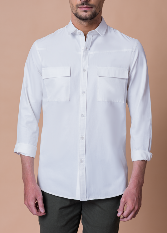 Poly Textured Long Sleeve Shirt