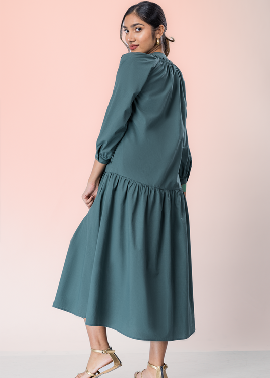 Drop Waist Midi Dress