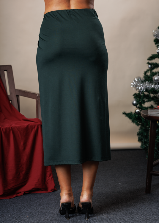 Side draped midi skirt