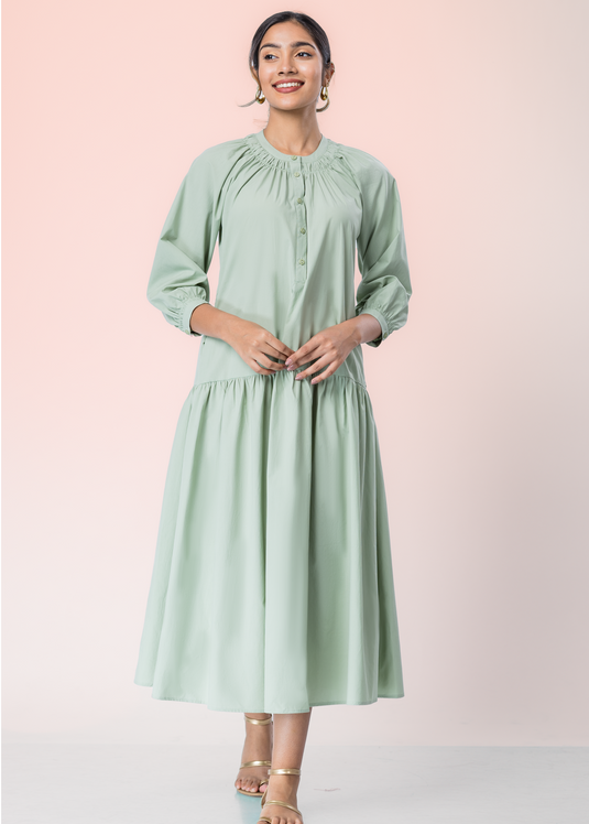 Drop Waist Midi Dress