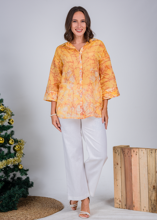 Batik Bell Sleeve Blouse