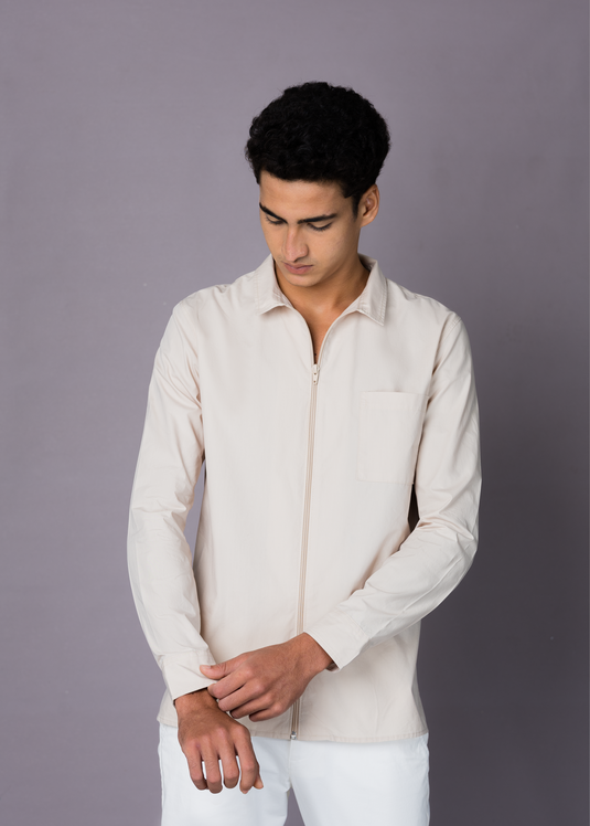 Linen Jacket With Zipper
