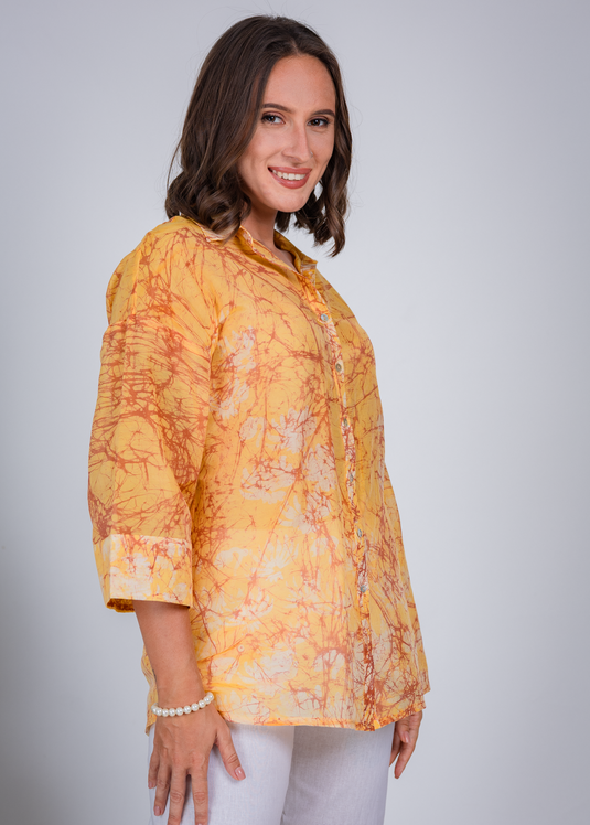 Batik Bell Sleeve Blouse