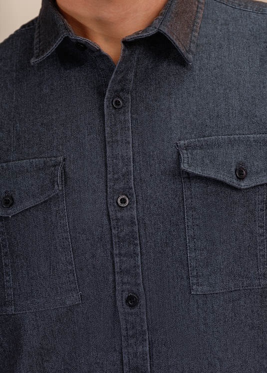 Heavy Wash Denim S/S Shirt
