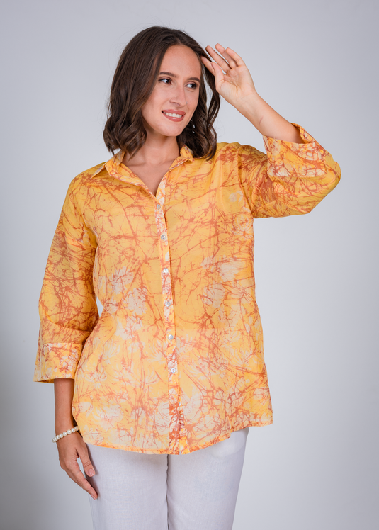 Batik Bell Sleeve Blouse