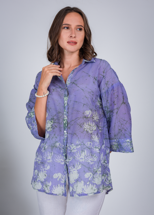 Batik Bell Sleeve Blouse