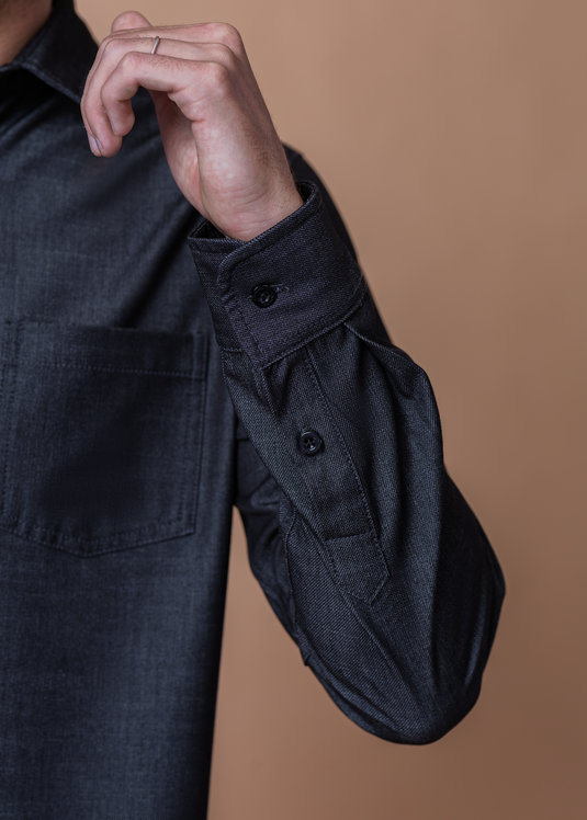 Heavy Wash Chambray Long Sleeve Shirt