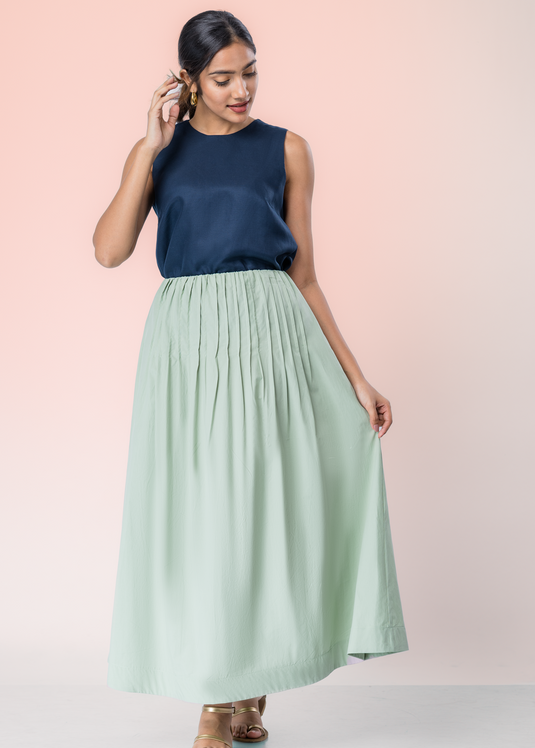Maxi Slirt With Pin Tucks