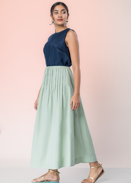 Maxi Slirt With Pin Tucks