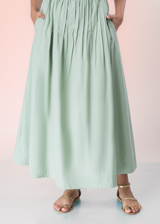 Maxi Slirt With Pin Tucks