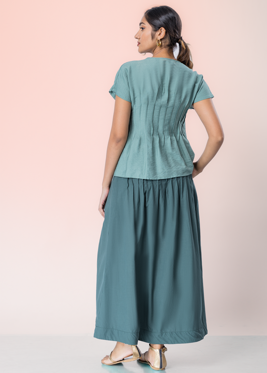 Maxi Slirt With Pin Tucks