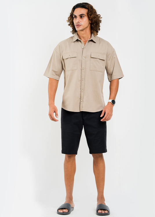 Casual Wear Oversized Double Pkt S/S Shirt