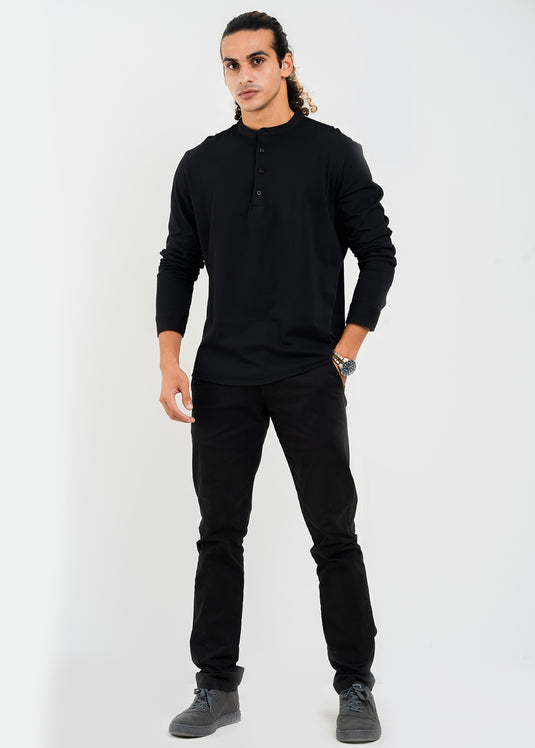 Mandarin Collar L/S T-Shirt