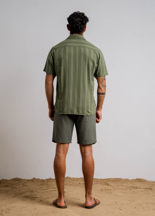 Casual Wear Stripe Linen S/S Shirt