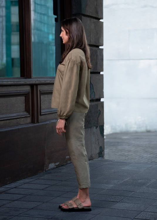 Long sleeve button down blouse