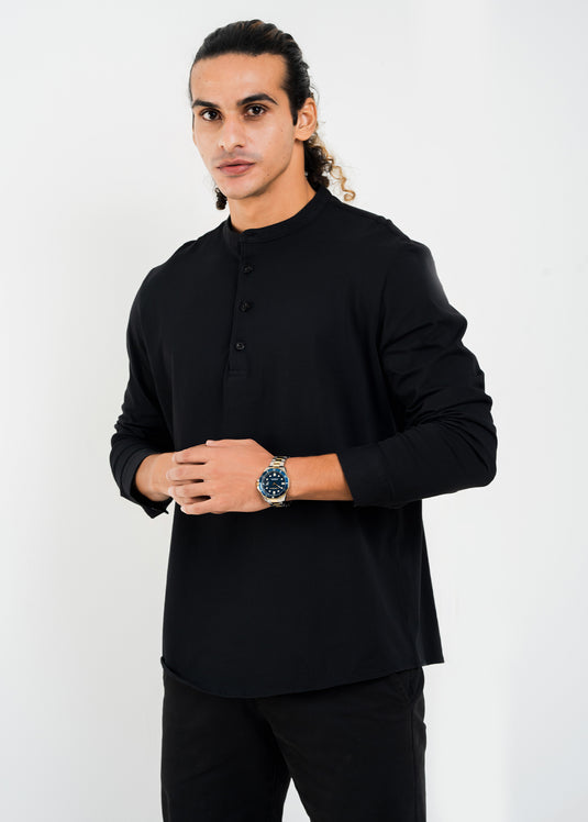 Mandarin Collar L/S T-Shirt