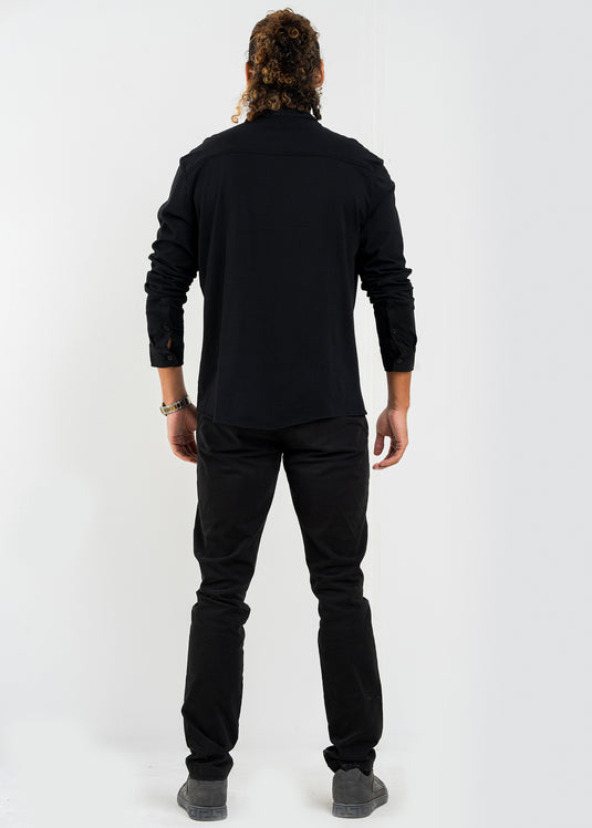 Mandarin Collar L/S T-Shirt