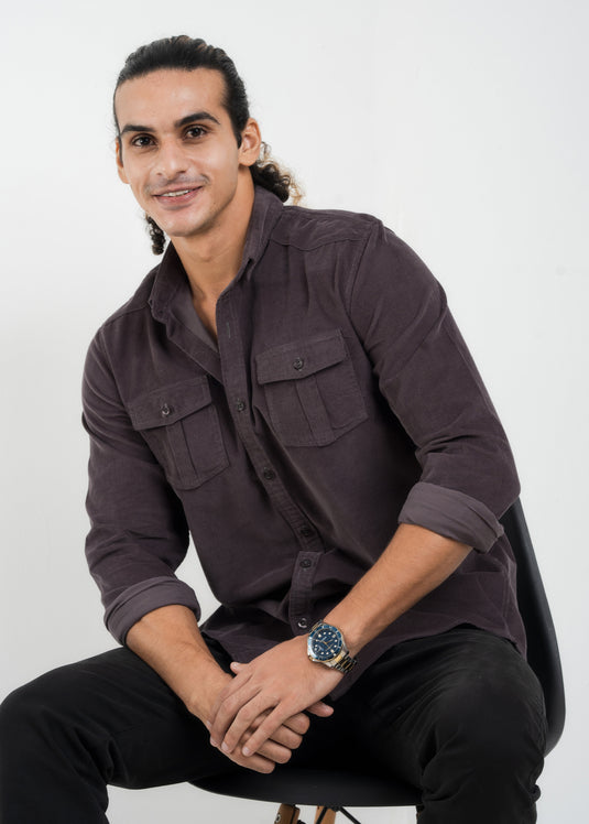 Double Pockect Corduroy L/S Shirt