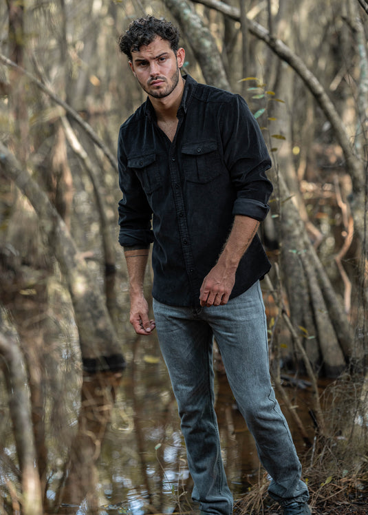 Casual Wear Corduroy Double PKT  L/S Shirt