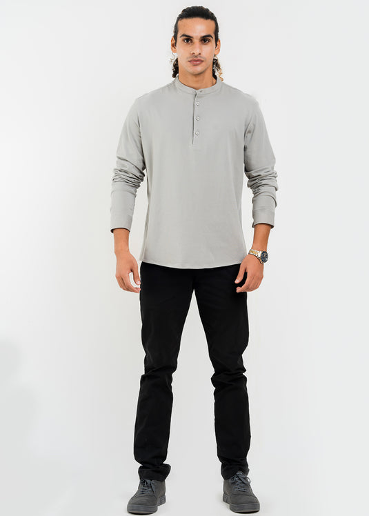 Mandarin Collar L/S T-Shirt