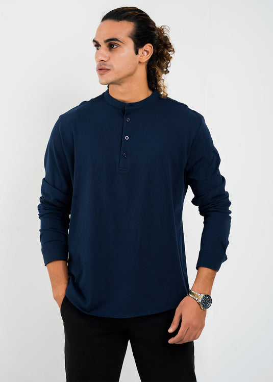 Mandarin Collar L/S T-Shirt