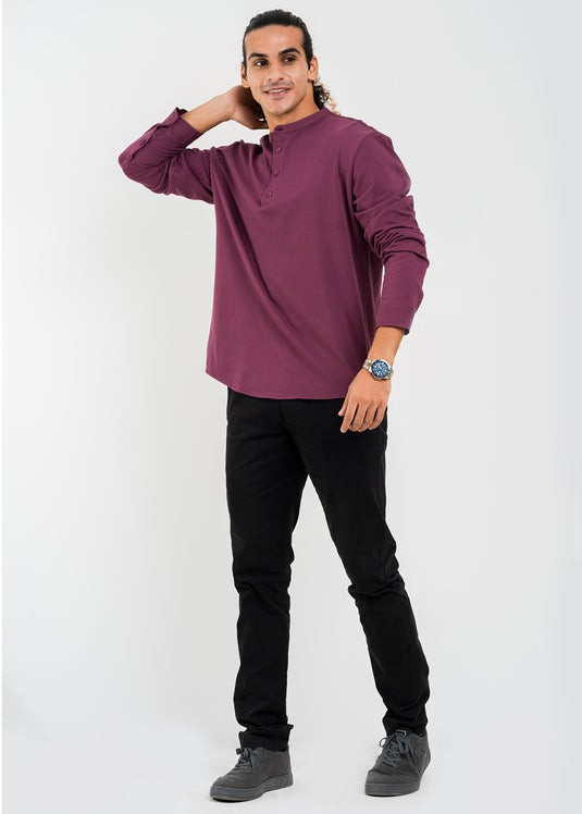 Mandarin Collar L/S T-Shirt