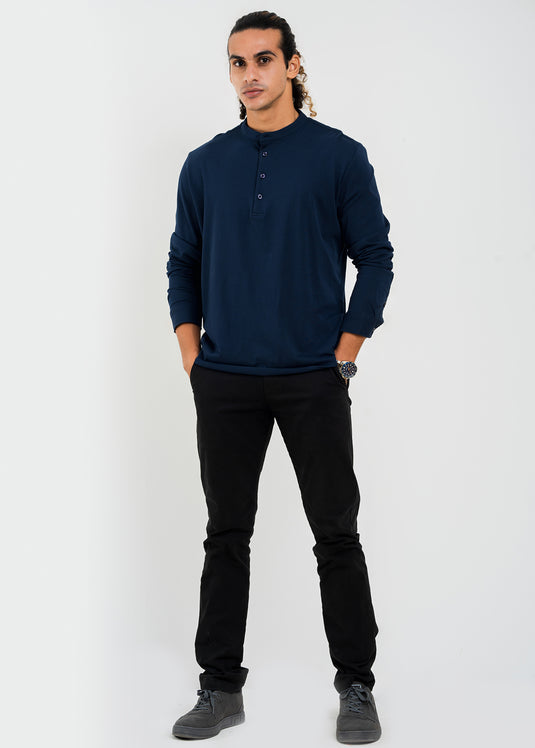 Mandarin Collar L/S T-Shirt
