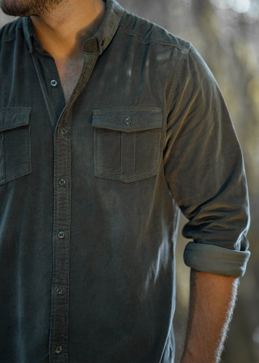 Casual Wear Corduroy Double PKT  L/S Shirt