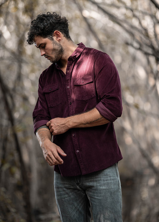 Casual Wear Corduroy Double PKT  L/S Shirt