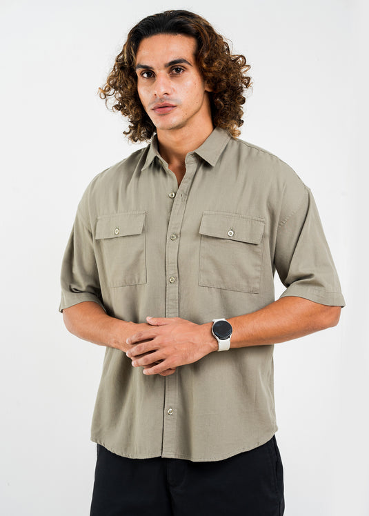 Casual Wear Oversized Double Pkt S/S Shirt