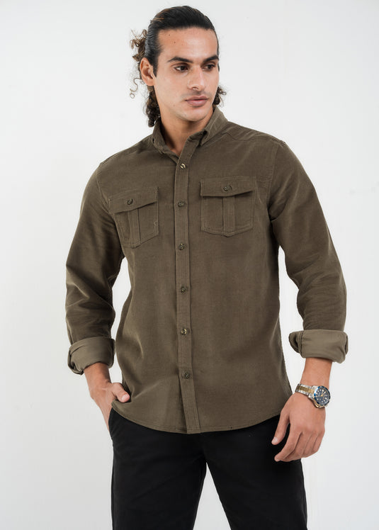Double Pockect Corduroy L/S Shirt