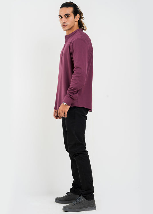 Mandarin Collar L/S T-Shirt