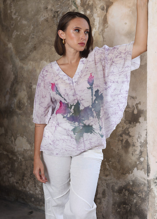 Batik v-neck kaftan